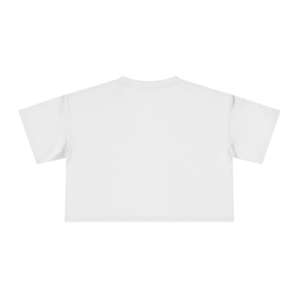 Women's Crop Tee — Colorful "Found Awe?" Geometric Graphic Crop Top