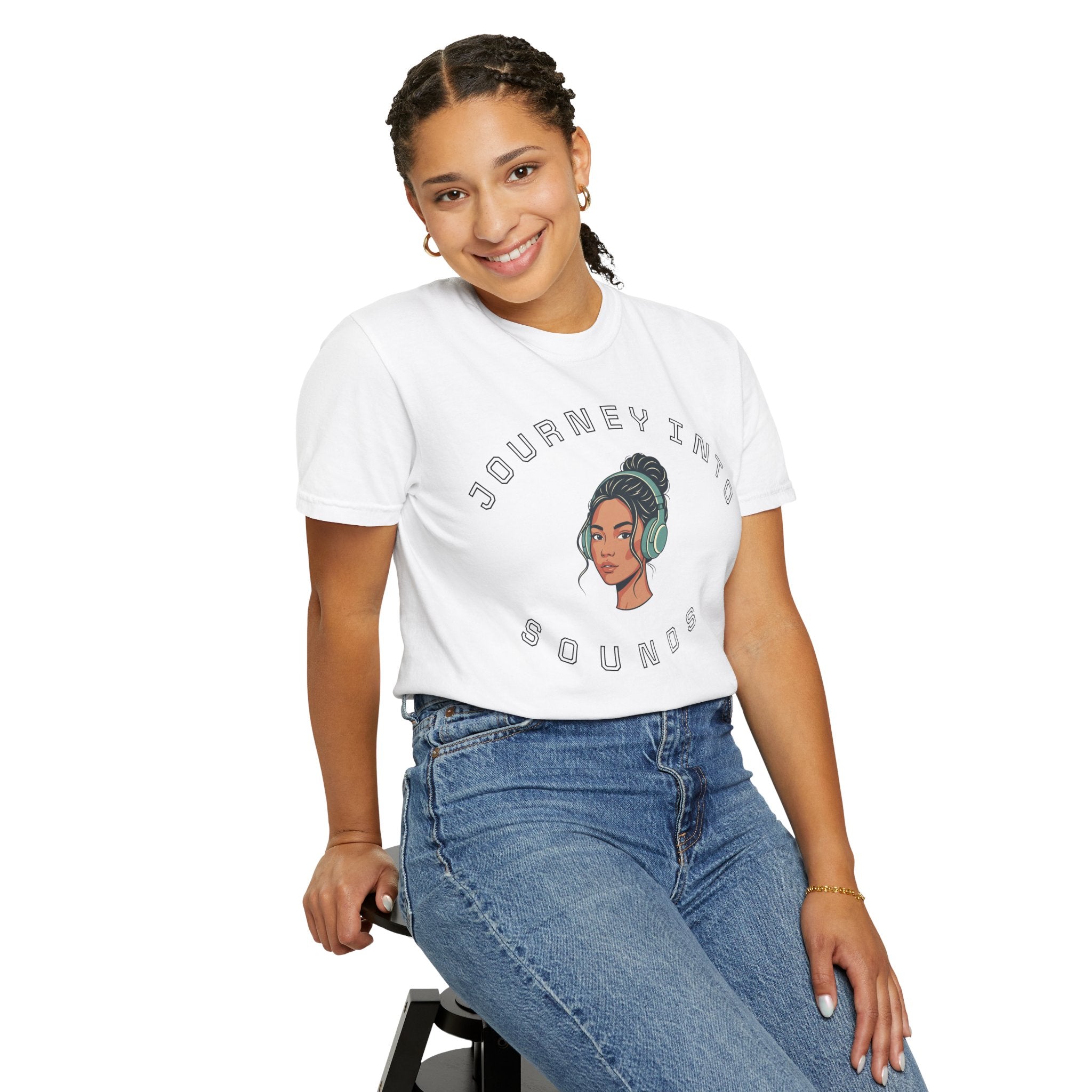 Journey Into Sounds T-Shirt — Retro Headphones Graphic Tee