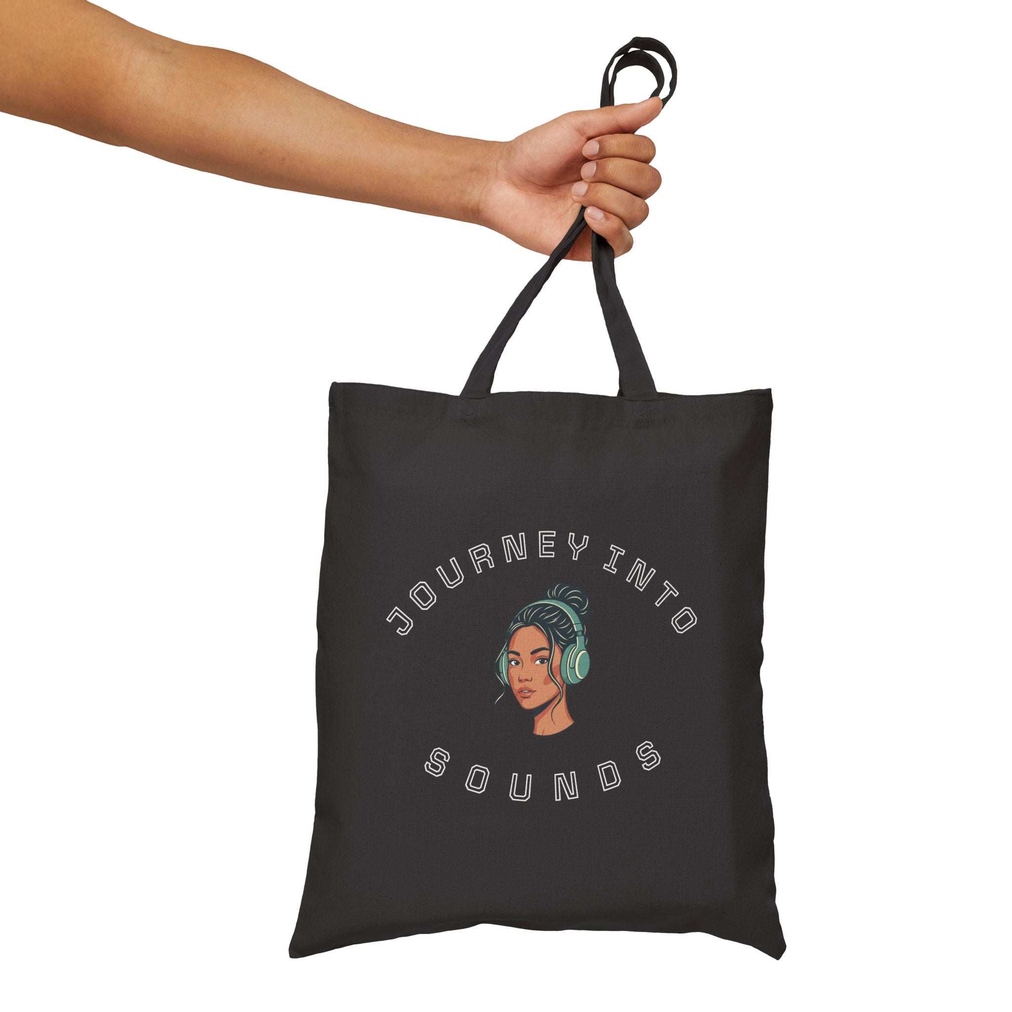 Journey Into Sounds Canvas Tote — Music Lover Eco Grocery Bag