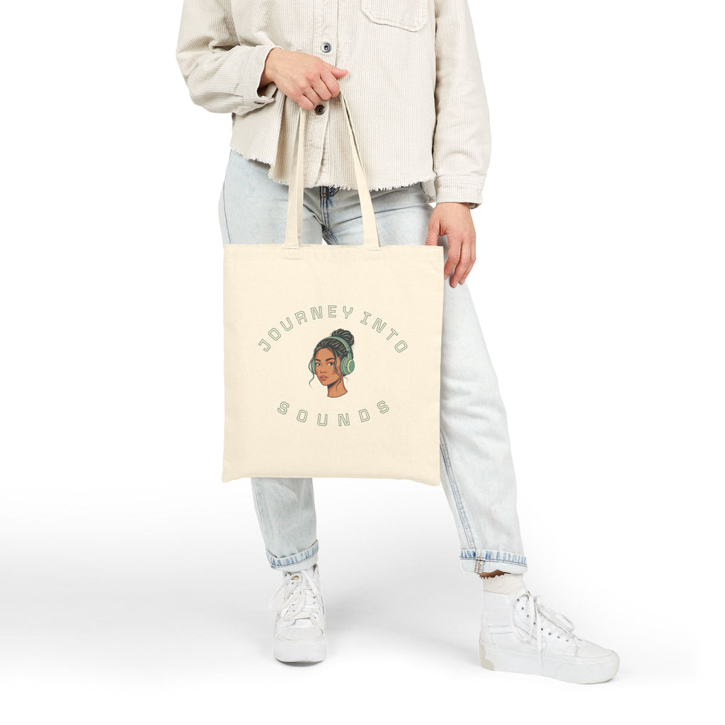 Journey Into Sounds Canvas Tote — Music Lover Eco Grocery Bag