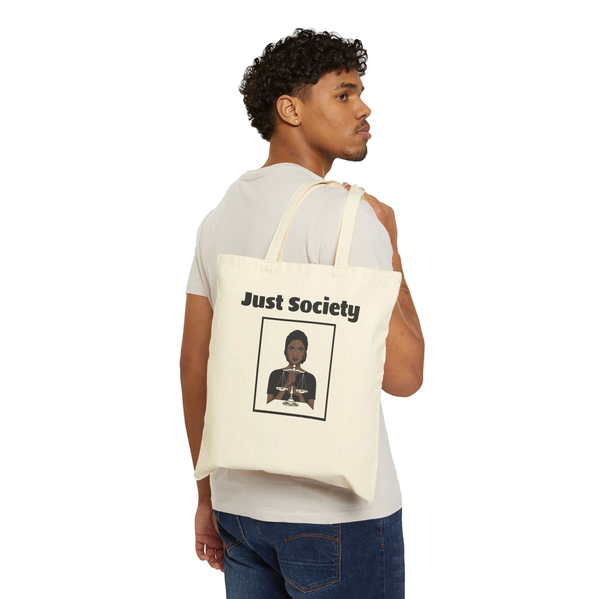 Just Society Cotton Canvas Tote Bag