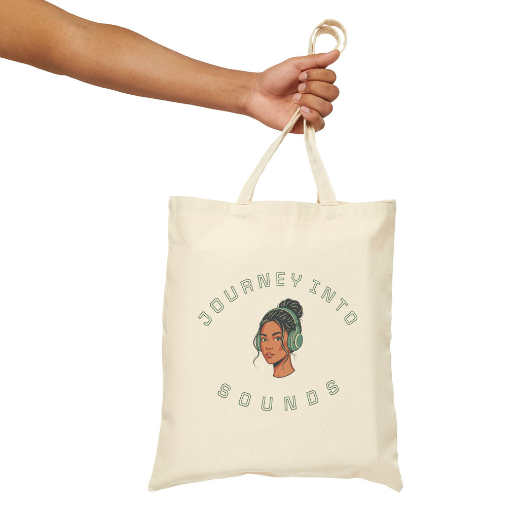 Journey Into Sounds Canvas Tote — Music Lover Eco Grocery Bag