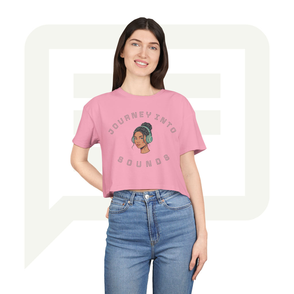 Journey Into Sounds Crop Tee — Relaxed Graphic Women's Crop Top