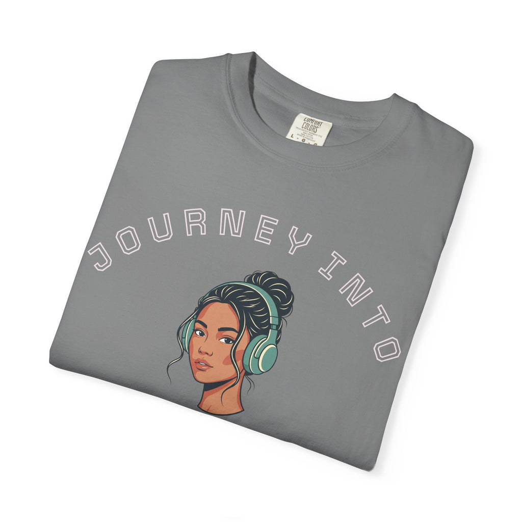 Journey Into Sounds T-Shirt — Retro Headphones Graphic Tee