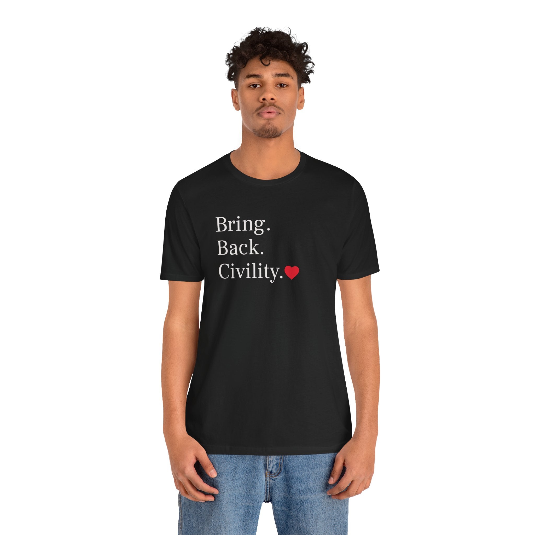 Bring Back Civility Info Tee - Unisex Jersey Short Sleeve Tee