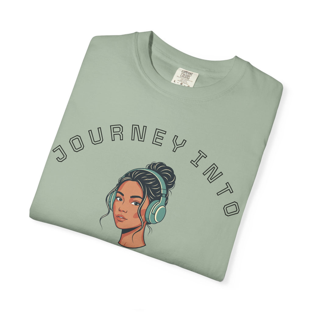 Journey Into Sounds T-Shirt — Retro Headphones Graphic Tee