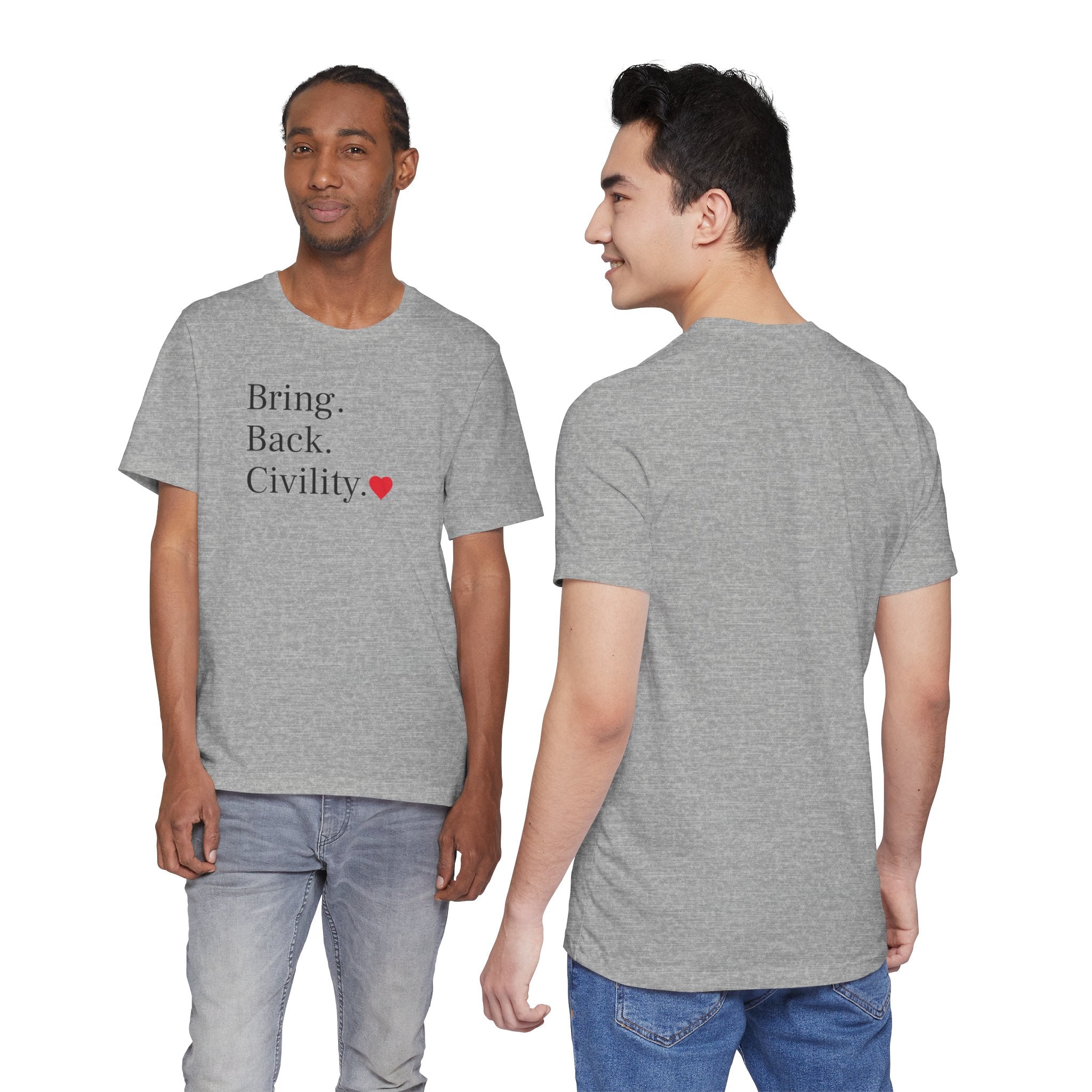 Bring Back Civility Info Tee - Unisex Jersey Short Sleeve Tee