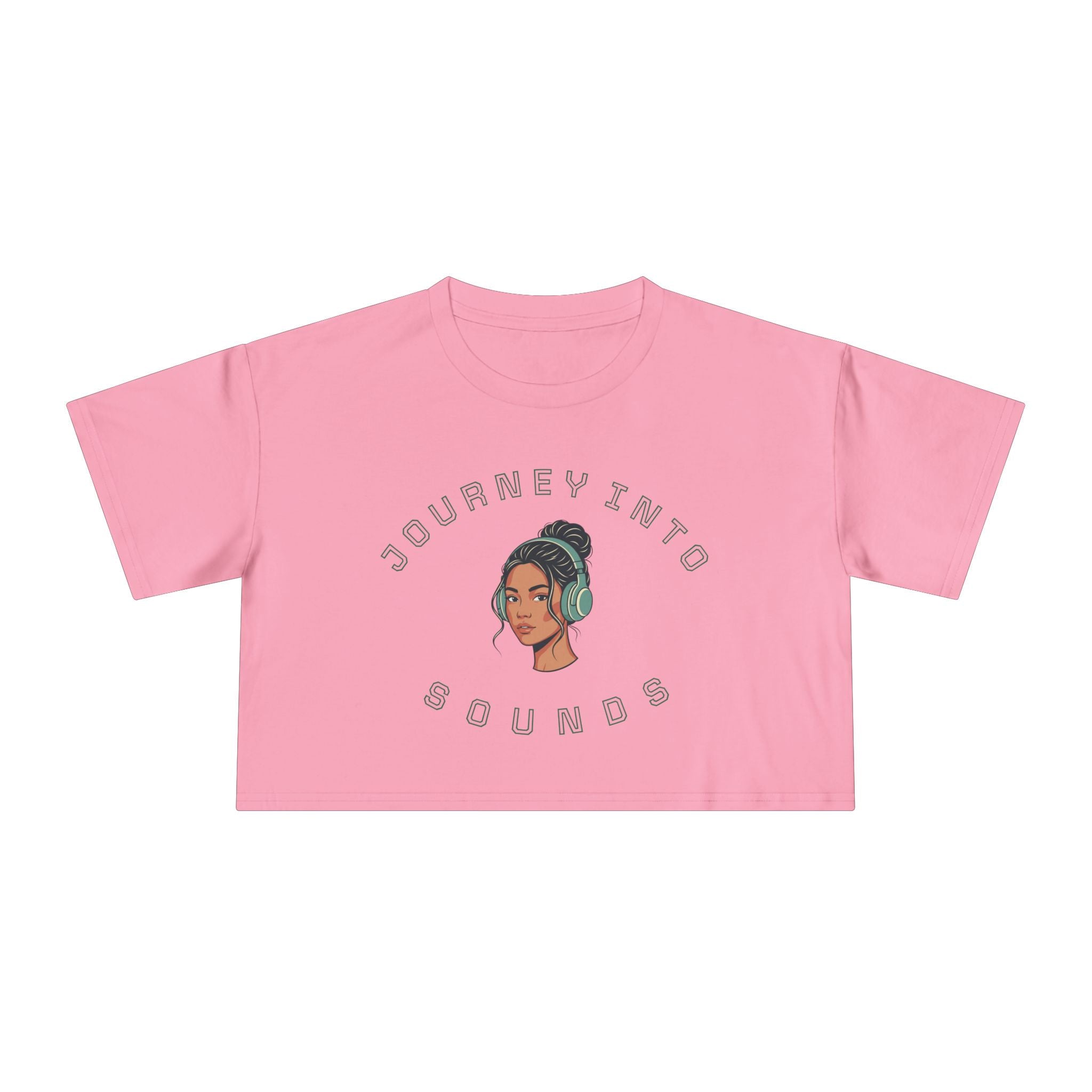 Journey Into Sounds Crop Tee — Relaxed Graphic Women's Crop Top