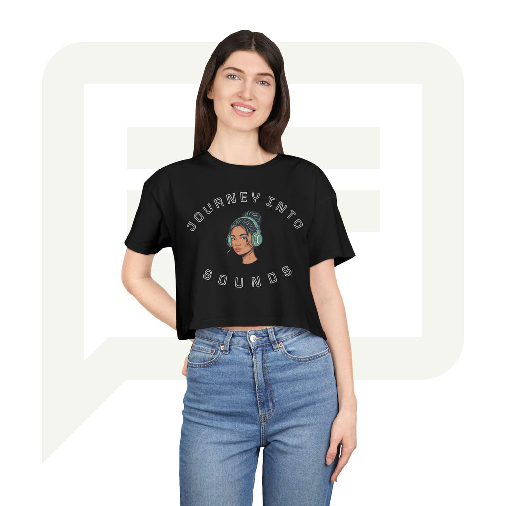 Journey Into Sounds Crop Tee — Relaxed Graphic Women's Crop Top