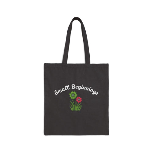 "Small Beginnings" Floral Cotton Canvas Market Tote