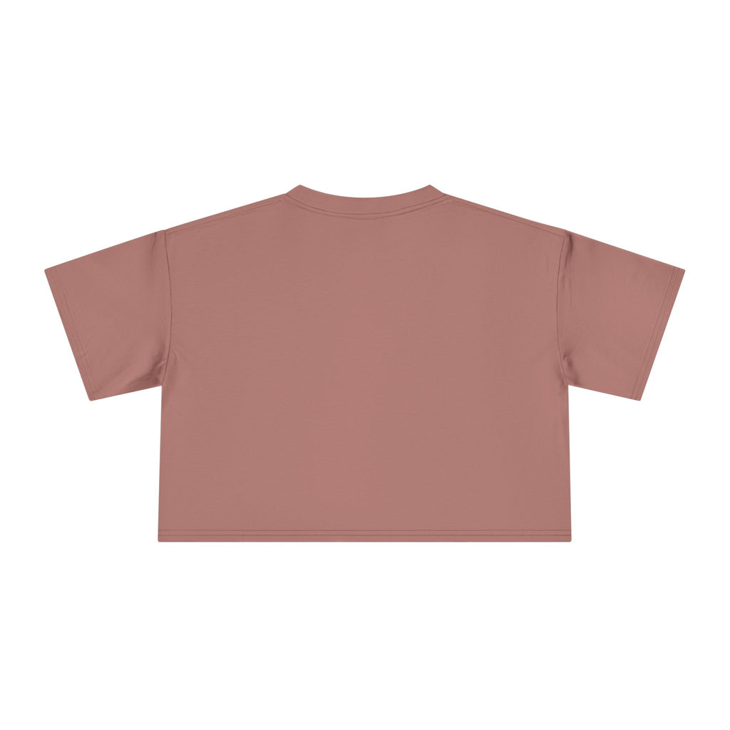 Women's Crop Tee — Colorful "Found Awe?" Geometric Graphic Crop Top