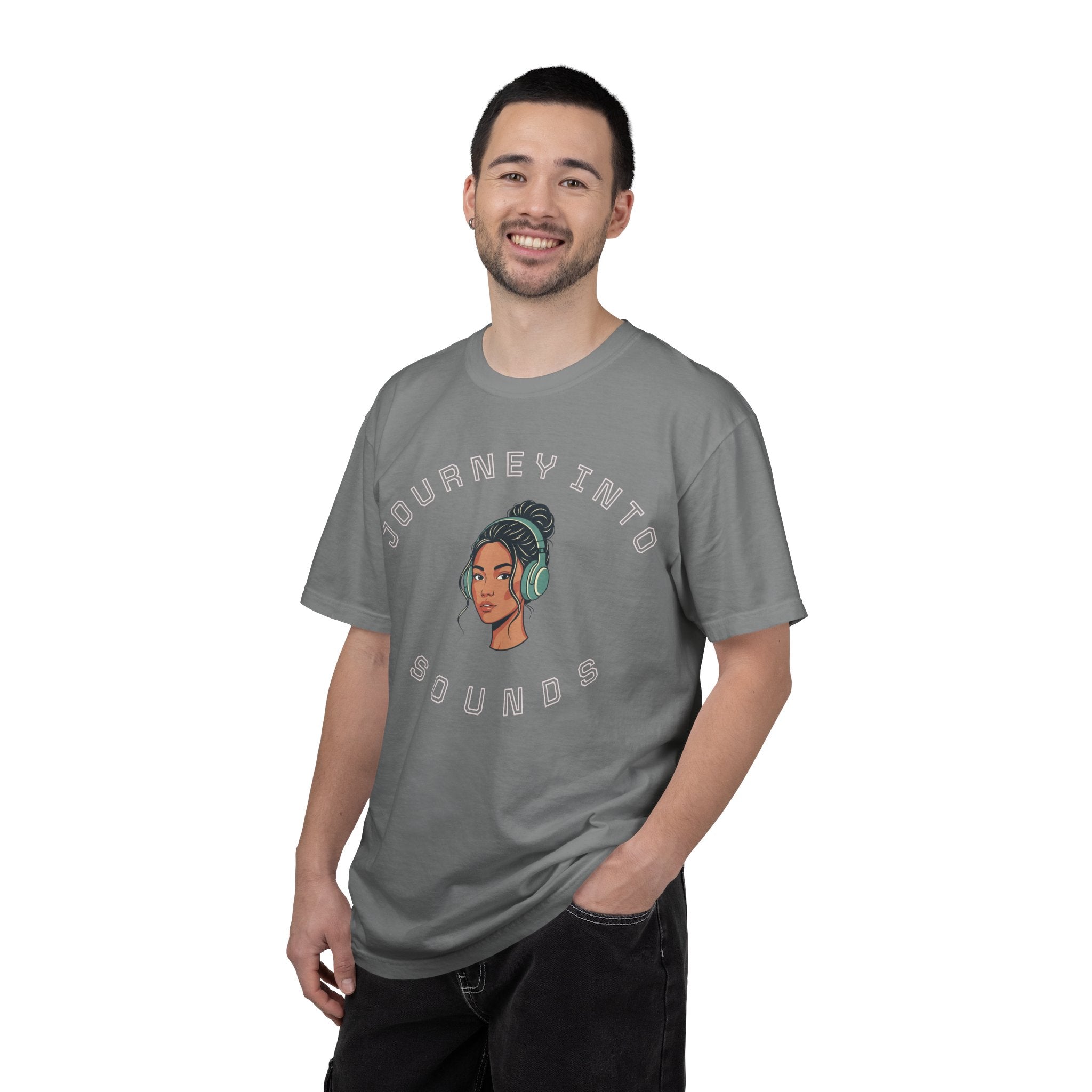 Journey Into Sounds T-Shirt — Retro Headphones Graphic Tee