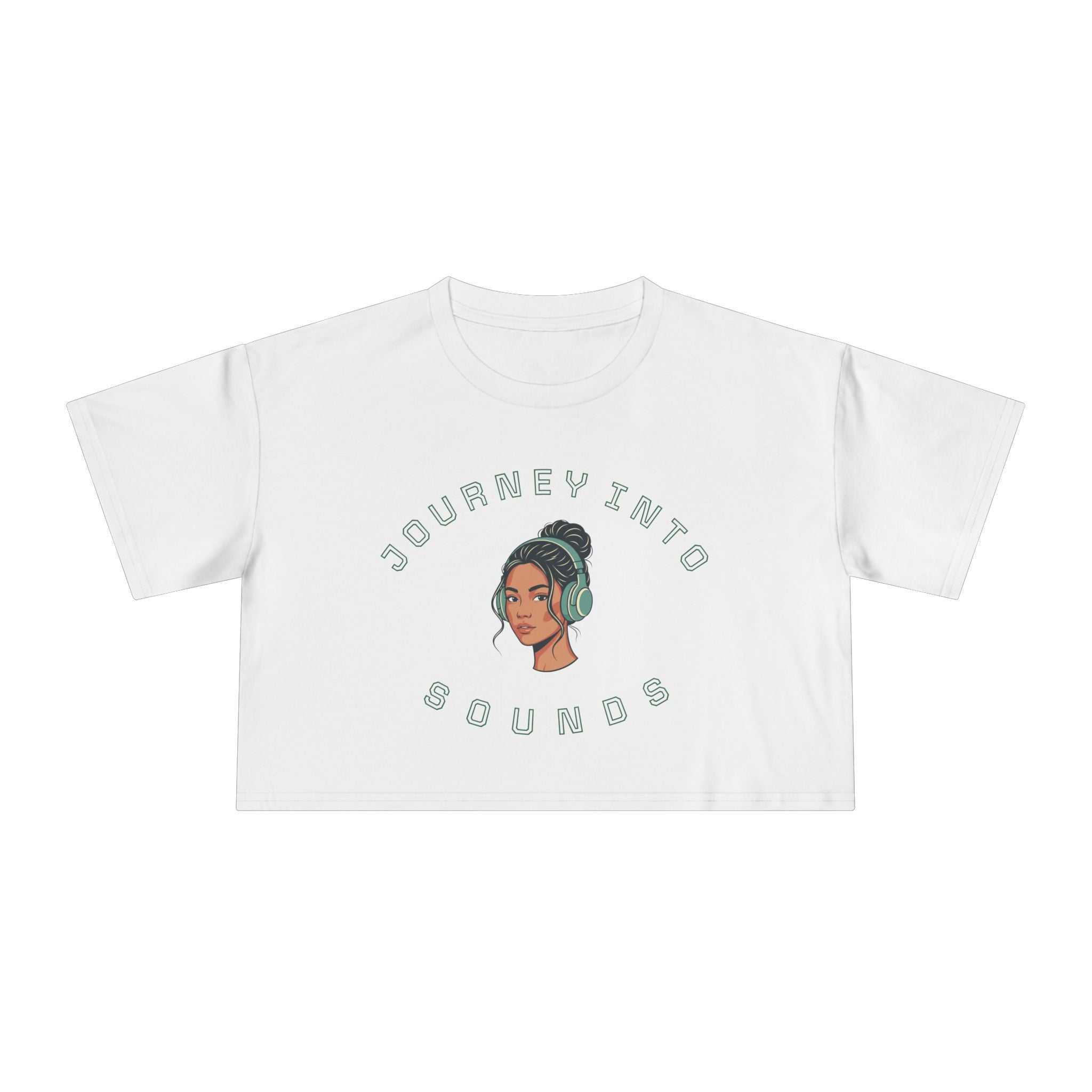 Journey Into Sounds Crop Tee — Relaxed Graphic Women's Crop Top