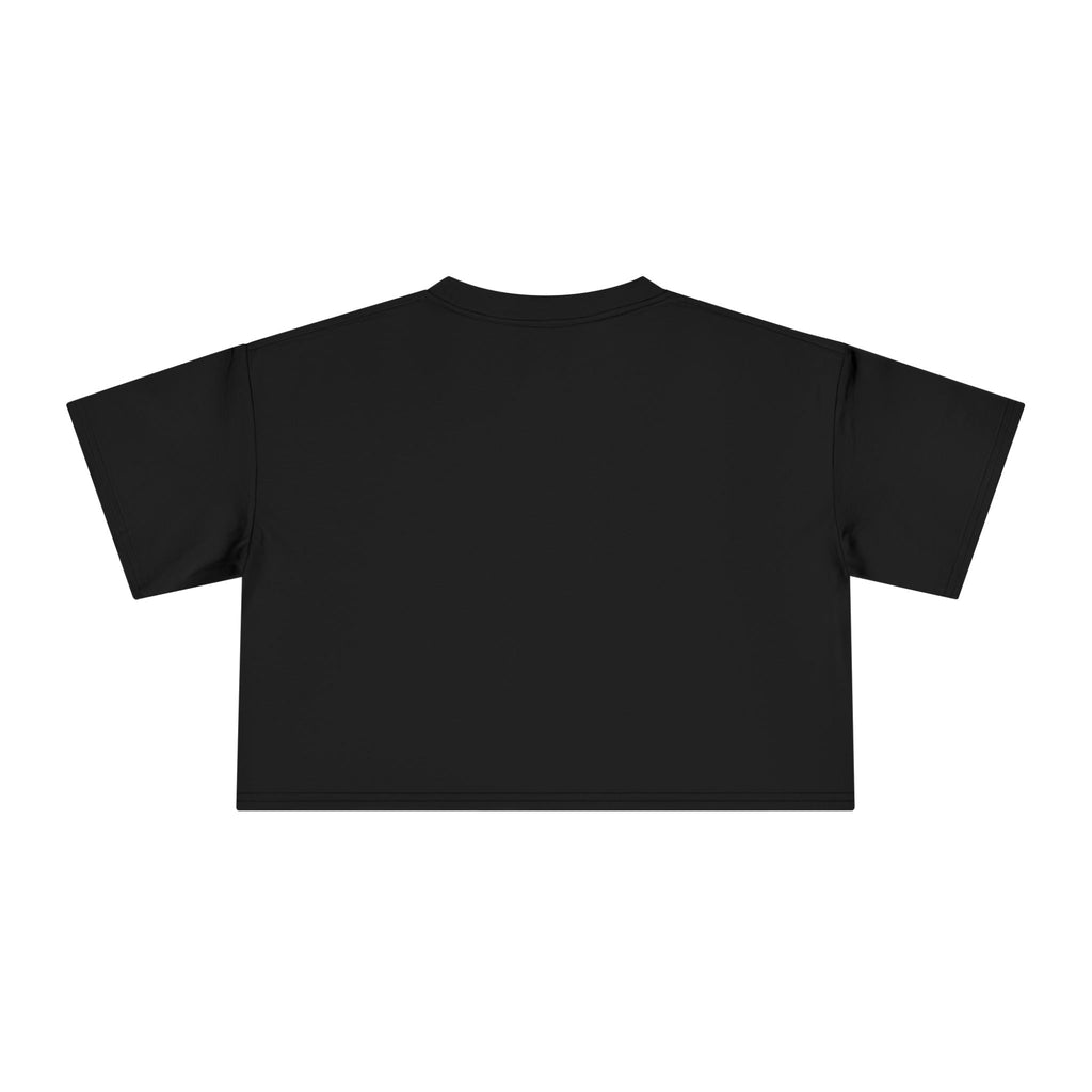 Women's Crop Tee — Colorful "Found Awe?" Geometric Graphic Crop Top