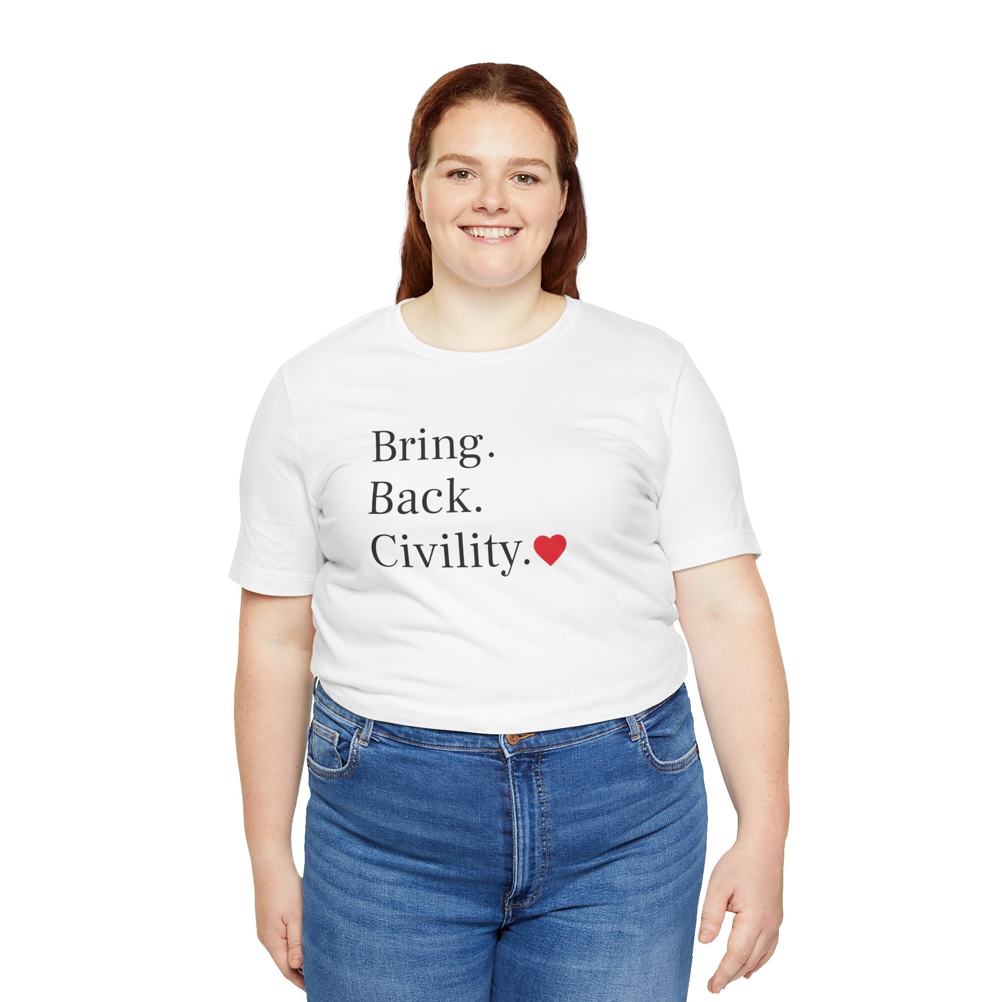 Bring Back Civility Info Tee - Unisex Jersey Short Sleeve Tee