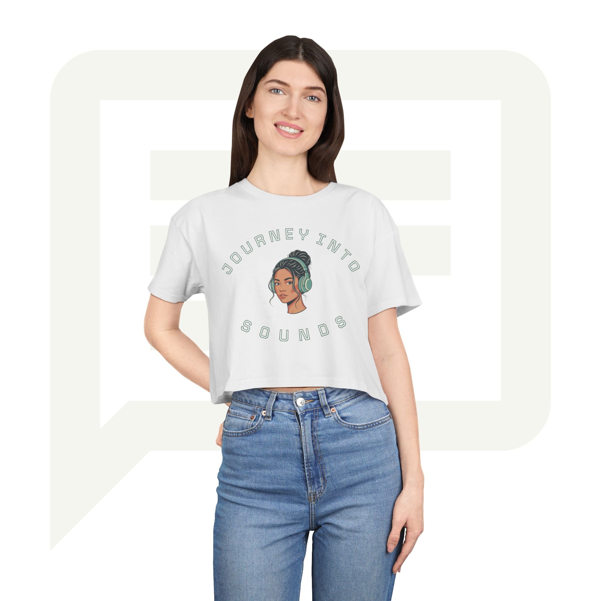 Journey Into Sounds Crop Tee — Relaxed Graphic Women's Crop Top
